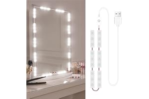 Benkeg LED Makeup Mirror Lights 18LEDs Dimmable Touch Control Vanity Bathroom Mirror Light with USB Cable LED Strip Lights Dressing Mirror