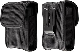 caseroxx Funkmeldertasche – passend für Swissphone, u.v.m. - Tasche mit Gürtelclip & Klettverschluss, schwarz