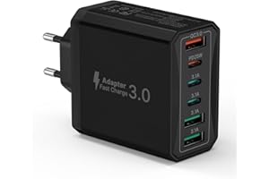 TUPNEUF USB C Ladegerät, 6-Ports USB C Netzteil 40W Ladegerät Mehrfach mit PD 25W und QC 3.0, USB C Ladestecker Power Adapter Schnellladegerät für iPhone 15 Pro Max 14 Plus 13 12 11 SE XR, iPad Pro, Samsung