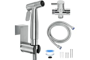 HJZ Toilette Bidet Spray,Haute qualité acier inoxydable douchette Bidet Pulvérisateur tête de douche pour douche Kit, parfait pour Hygiène personnelle, Soins de nettoyage