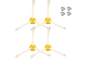 VERA STRIKE Pack de 4 Cepillos Laterales con 4 Tornillos para Roomba Series 500, 600, 700, Pack De 4 Cepillos De Recambio para Aspiradora Robot, Kit De Accesorios De Repuestos Compatibles con Roomba Series