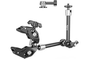 SMALLRIG Bras Magique avec Super Pince, Articulé pour Support de Caméra, Lumière, Moniteur, Webcam ou Caméra d'Action ≤1,5 kg, pour Table, Tube - 4454