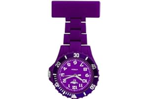 Prince London NY New York Rubberised Plastic Nurses fob Watch with pin - Dark Purple