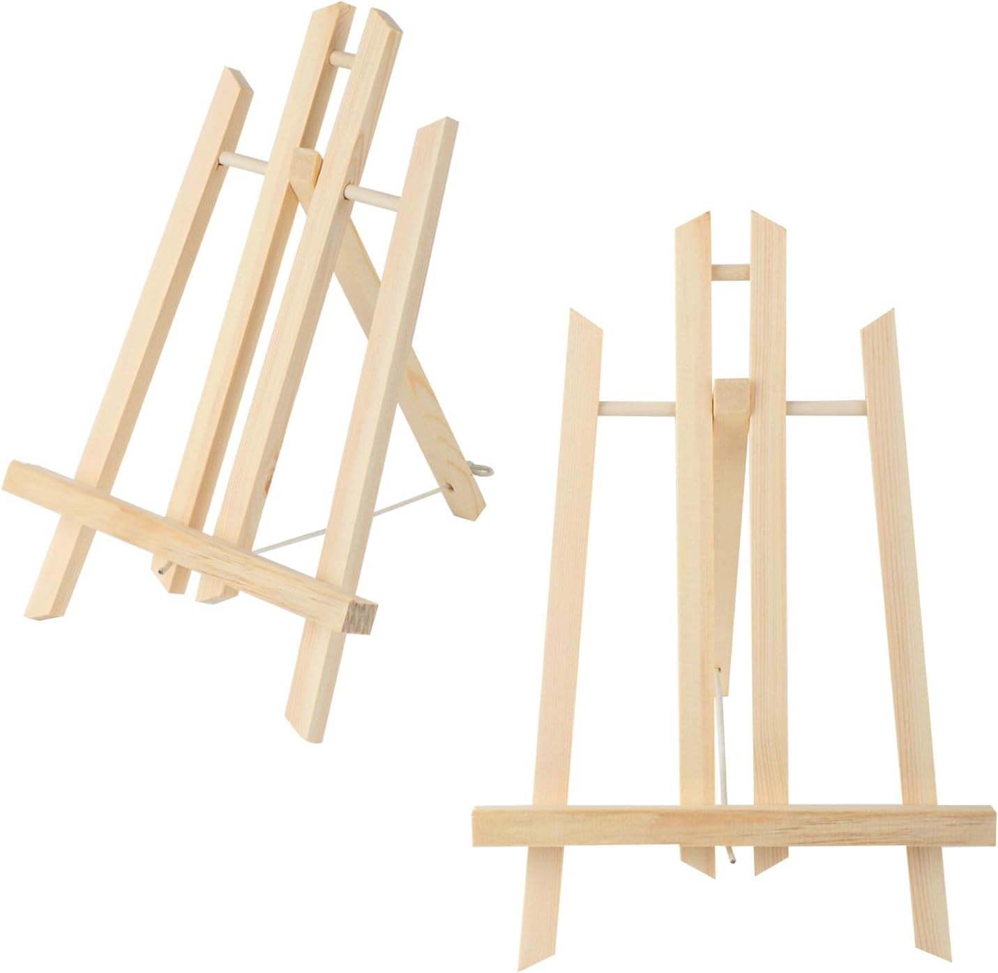 2 Pcs Caballete Pintura de Mesa, Caballete Madera, Caballetes para Mesa para exhibición, artistas, hogar, bodas, dibujo, manualidades y lienzos (28 x 19 cm)