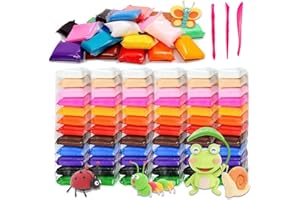 KOKOBOX AIR DOUGH 12 Colore (72pz) Argilla Polimerica da Modellare per Bambini Plastilina Bambini Argilla da Modellare Senza Cottura Pasta Modellabile Bambini Creta Modellare Polymer Foam Clay