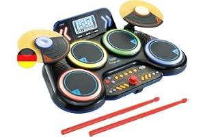VTech Kidi DJ trummor – elektronisk trumma med ljuseffekter och inlärningsläge – för barn från 6–12 år – tysk version/tysk version