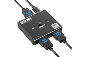 OBXIN Obcxin Répartiteur HDMI Bidirectionnel 8K en Aluminium 2 en 1 Sortie /1 en 2 Sorties Support HDMI 2.1 Switch 8K 60Hz 4K 120Hz PS5 HDTV Xbox Blu-Ray DVD Ordinateur Portable