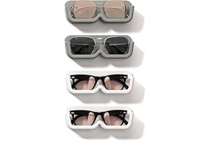 Xiuyer Porte Lunettes Suspendre, 4 Pcs Rangement Lunettes Mural Lunettes Maison Repose Lunettes pour Décoration Maison Chambre à Coucher du Salon Rangement Support Lunette Soleil (Gris)