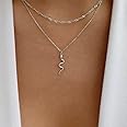 Dervivea Boho Layered Snake Pendant Necklace Choker Punk Layered Snake Choker Necklace Silver Serpent Necklace Double Layer Twist Chain Necklace Jewelry for Women and Girls