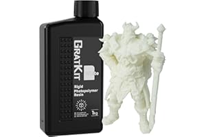 GratKit M5 Standard 8K Résine d'impression 3D, 1kg 405nm UV Photopolymère Resin pour imprimante 3D LCD, Haute Précision, Faible Odeur, 1000g, Blanc
