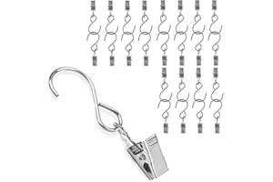 DIWUJI Métal Traîner Clips Crochet, Pince Cintre pour Rideau, Partie Guirlande Lumineuse, Extérieur Activités Fil, Maison Décoration, 25 Pièces