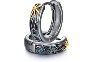 PARYFO Wikinger Creolen Ohrringe für Männer Frauen 925 Sterling Silber Wolf/Rune/Ankh/Keltisch/Kreuz/Berg Ohrringe Wikinger Schmuck Geschenke, Sterling Silber