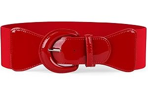 JASGOOD Women Wide Stretchy Vintage Belts Dress Elastic Patent Waist Belts for Women Dress