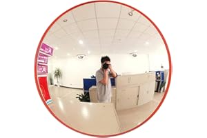 DICN Convex Mirrors for Blind Spot - 30 cm Diameter - Round - Wall Mounted Unbreakable Surveillance Security Curved Mirror - 130 Degree Wide Angle