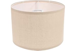 USHOBE Abat-Jour Tambour Abat-Jour En Lin Naturel Abat-Jour En Tissu Cache-Lumière En Tissu E27 Abat-Jour Pour Lampe De Table Lampe De Chevet Lampadaire