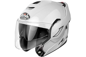 MOTOTOPGUN AIROH Unisex – kask dla dorosłych REV 19, kolor biały błyszczący, rozmiar L