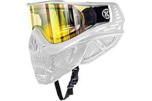 HK Army HSTL Skull Goggle Saint Paintball Airsoft Mask - White w/Gold Thermal Anti-Fog Lens