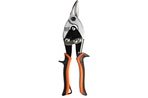 VETRINE INRETE Vetrineinrete® Cesoia per metallo lamiera forbici stagno per alluminio rame con impugnatura ergonomica 250 mm lame cromo vanadio taglio destro sinistro C48 (Taglio destro)