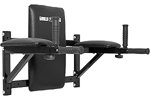 Gorilla Sports® Barre à Dips Murale - Poignées Rembourrées Extensibles, en Acier, Charge Max. 200kg, Dimensions 60 x 58-69 x 50 cm - Chaise Romaine Murale pour Musculation, Fitness, Musculation, Gym
