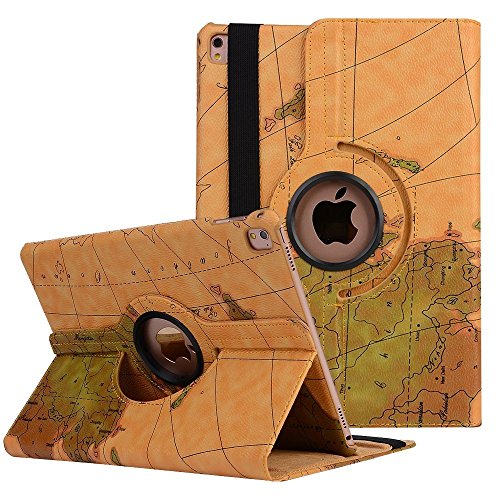 Apple iPad Pro 9,7 Smart Cove , elecfan ® 9.7 Zoll 360 Grad Drehbaren PU Leder hülle leder Smart schutzhülle für iPad Pro 9.7 Map Muster Multi Funktion mit eingebauter Magnet für Schlaf Spur Feature Standplatz (iPad Pro 9.7, Map-grün) - 7