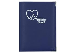 DDIS Porte Ordonnance Bleu Marine étui Carte Vitale mutuelle examens médicaux Dossier santé