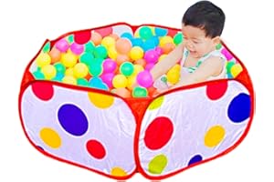 YOYIAG Portable Kids Ball Pit: Foldable Baby Playpen with Rainbow Dots, Play Tent Playpen Ball Pit Pool for for Boys Girls, Indoor Outdoor (Balls not Included)