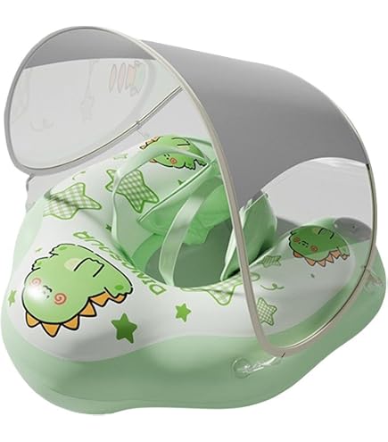 ACELIFE Bouée Bébé Gonflable Avec Parasol UPF50+ Et Siège Réglable – Flotteur Sécurisé Pour Tout-Petits De 6 à 36 Mois, Apprentissage De La Natation