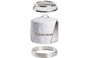 Solo Stove Paquete De Jardin Bonfire, Incl. Brasero Bonfire, Soporte, Protección contra chispas, Cubierta, Accesorio de Campamento, Acero Inoxidable 304, ⌀ 49,5 cm, Altura 44,5 cm