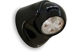 Auraglow Batteriebetriebene, bewegungsaktivierte PIR-Sensor-Sicherheitsleuchte mit abnehmbarem, kabellosem LED-Licht (Schwarz)