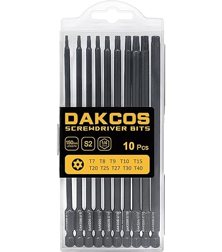 13 Pièces Embouts De Tournevis 1/4" Embout De Vissage Magnétique Torx Tige Hexagonale Jeu De Embouts T5, T6, T7, T8, T10, T15, T20, T27, T30, T35, T40, Acier S2