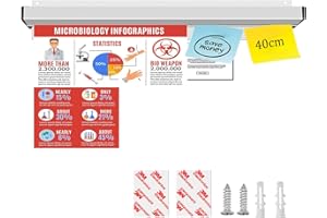 KAGUOL 40CM Porte Bons de Commande à Billes en Alliage d'Aluminium Antirouille Support Bon de Commande Restaurant Installation Murale pour Reçus, Chèques, Tab Grabber