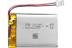 EEMB Batterie Lithium polymère 3,7V 1100mAh 603449 Batterie Rechargeable lipo avec connecteur JST avec VXI Blue Parrott - vérifier la polarité de l'équipement et du connecteur Avant l'achat