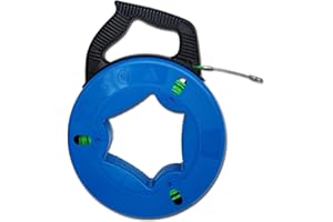 RIBOWRI Fish Tape Cable Puller Kit 132FT 40m 4.5mm PET Electrical Cable Puller Spiral Extruded Polymer Electrical Fish Tape with Storage case Fish Tape Wire Puller【40M】