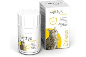Vettys Integra Difesa Gatto - Integratore per il Supporto del Sistema Immunitario - 30 Compresse