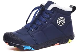 Xemuck Barfußschuhe Unisex Kinder Winterstiefel 2023 Outdoor Winter Warm rutschfest Wasserdicht Gefüttert Leicht Winterschuhe Traillaufschuhe Jungen Mädchen Trekking Wanderstiefel 30-39