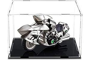 MEEC Vitrine en acrylique transparent, boîte de comptoir de montage avec base noire, Vitrine de protection anti-poussière pour figurines d'action, jouets à collectionner (25 x 15 x 18 cm)