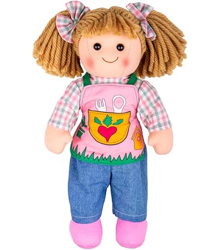 Poupée Chiffon Mélody 34 Cm - Doudou Cheveux Colorés Pour Enfants Dès 1 An
