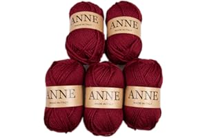 BORGO DE' PAZZI FIRENZE 5 gomitoli da 50 grammi filato 50% lana vergine 50% acrilico prodotto in Italia (vino 4)