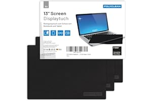 ‎POLYCLEAN POLYCLEAN 3x Bildschirmreiniger – 13 Zoll Microfasertuch für Display, Laptop und Tastatur – Screencleaner zum Schutz von Notebook und Tablet (29x20 cm) – Display Reiniger Touchscreen Reiniger