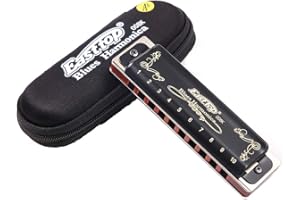 YUEKO Easttop Diatonic Blues Harmonica 10 agujeros Blues Harmonica 12 tonos negro T008K con funda, armónica más profesional para principiantes, estudiantes, adultos y jugador profesional (clave de Ab)