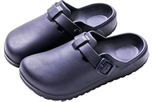 LHXYUO Arch Support Nurse Clogs for Women Men, Adjustable Buckle Non Slip Work Shoes Chef Garden Sandals, Slip-On Slide Slippers