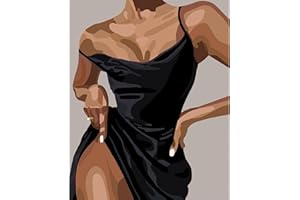 JATOK Paint by Numbers Kits for Adults, Painting Kits for Beginners On Colored Canvas, Easy DIY Acrylic Pigment Drawing Paintwork for Home Wall Decor, 16x20in Frameless, Lady