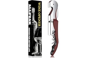 Kellnermesser Korkenzieher Wein Weinöffner Weinflaschenöffner - Allpeak Edelstahl Korkenzieher mit Lederetui, Profi Korkenzieher, Flaschenöffner, Folienschneider, für Bier, Wein, 3 in 1 Kellnermesser