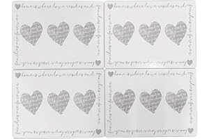 YoL Set of 4 place mats modena grey heart dining table mat modern contemporary