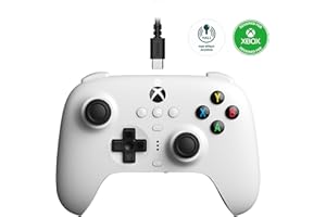 8Bitdo Ultimate Wired Controller for Xbox, Hall Effect Joystick Update, Compatible with Xbox Series X|S, Xbox One, Windows 10 & Windows 11 - Officially Licensed (White)