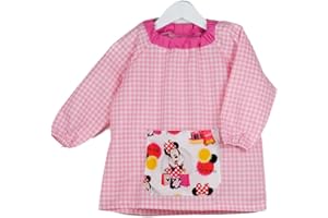 KLOTTZ - Babi sin botones con bolsillo tela Minnie para guardería Niñas