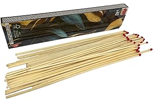 GENERICO Fiammiferi Lunghi Fiammiferi XXL Fiammiferi Lunghi 28 cm Scatola da 40 Fiammiferi per Caminetto Stufa Barbeque Fiammiferi in Legno Grande Formato 28cm Fiammiferoni Legno Fiammiferi Barbecue BBQ Camino