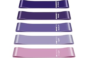 flintronic Taśmy oporowe, zestaw 5 taśm oporowych o 5 różnych poziomach oporu, przyjazne dla skóry opaski gimnastyczne, do jogi, pilatesu, budowy mięśni, siłowni