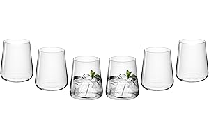 Gerlach 1760 Lot de 6 verres à boire 430 ml Verres à eau Verres à cocktail Verres à jus Verre à dessert Passe au lave-vaisselle Moderne