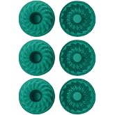 Yeşil, Silikon Mini Kek ve Muffin Kalıbı, 7x3 cm, BPA İ&ccedil;ermez, Fırında Kullanılır, Makinede Yıkanabilir, 6 Adet